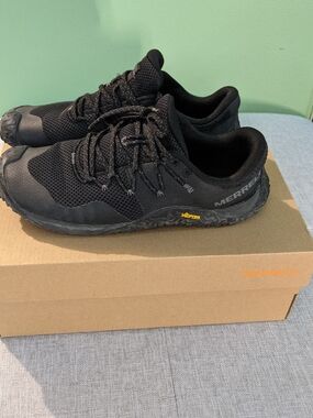 Women's Merrell Black Minimalist Trail Running Shoes with Vibram Outsole